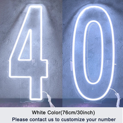 Extra-Large LED Neon Numbers Sign 76cm/100cm Stand up & Wall Mounted for Birthday Wedding Celebration Party Decor