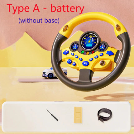 Kids Steering Wheel Toy - Backseat Pretend Play with Lights & Music - Fun Preschool Driving Simulator Gift for Toddlers
