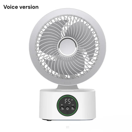 Portable Wall-Hanging Fan With Remote Control Smart Voice Rechargeable USB Household Electric Folding Fan Nightlight Air Cooler