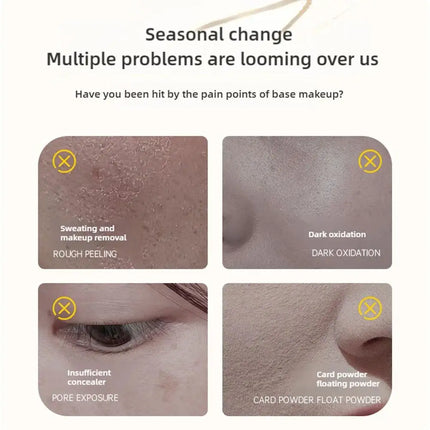 Foundation Stick High Coverage Concealer Stick With Big Brush 2 In 1 Moisturizing Face Waterproof BB Cream Korean Makeup Base