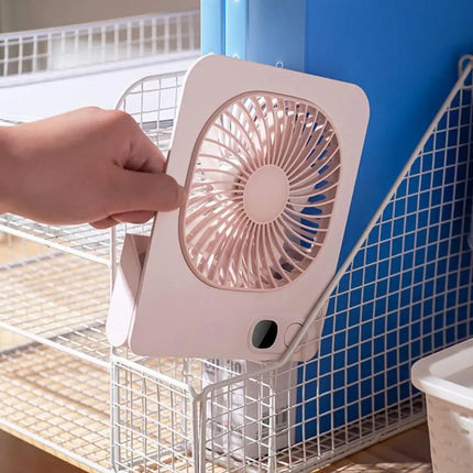 Magnetic USB Desk Fan USB Rechargeable Portable 3 Speed LED Digital Display Wall Mountable Small Cooling Fan for Home Office