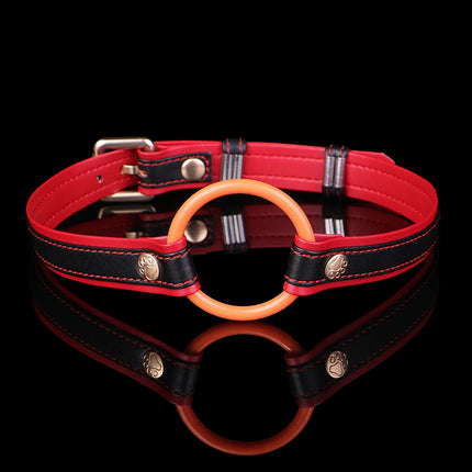 LEZEE Leather Mouth Gags Silent Oath Gag Breathable Open Oral Belt Adults Game Bondage Gear High Quality Microfiber Sexual Belt