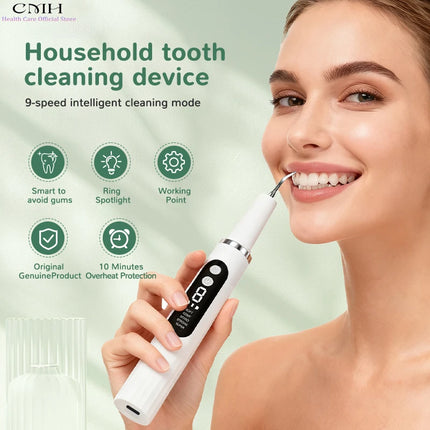 Electric Tooth Cleaning Device Pet Tartar remover Stain Remover Multi-Mode Dental Care Tool with 2 Replaceable Cleaning Heads