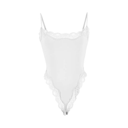 Lace Camisole Bodysuit Women Solid Sleeveless Backless Body Shaper Jumpsuit One Piece Sexy Slim Bodycon Rompers Summer Tank Tops