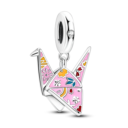 2026 Romantic Pink Color Charms Bead 925 Sterling Silver CZ Zircon Love Heart Pendants Fit Original Bracelet DIY Jewelry Gift