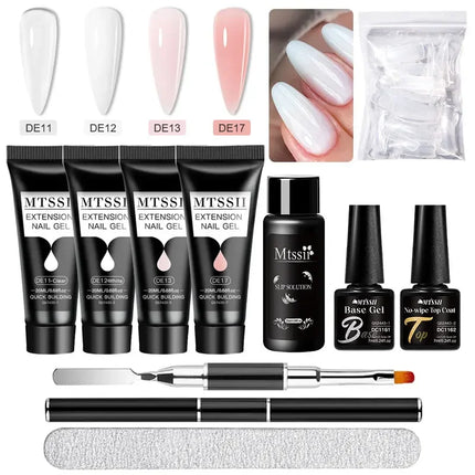 MTSSII 20m Extension Nail Gel Set Manicure Set Finger Quick Buliding Extension Gel Nail Polish Kit Soak Off UV Gel LED Nail Art