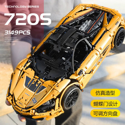 Mould King 13145s High-Tech Car Toys The MOC-46762 RC APP Motorized 720S P1 Car Model Building Blocks Toys Kids Christmas Gifts