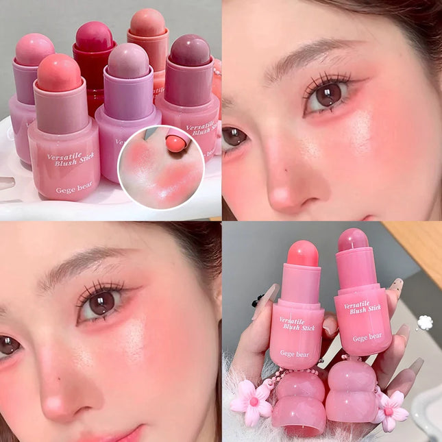 Magic Blush Stick 3-in-1 Cheek Lip Tinted Moistured Blush Stick Silky Brighten Cheek Cream Natural Cosmetics Makeup Products