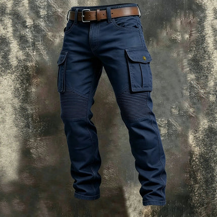 2026 New Large Pocket Loose Overalls Men's Outdoor Sports Jogging Tactical Pants Elastic Waist Pure Cotton Casual Work Pants