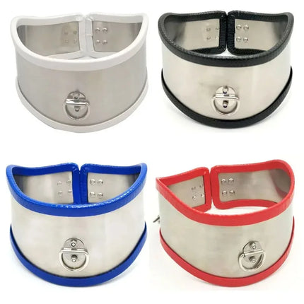 Stainless Steel BDSM Collar Erotic Neck Harness for Fantasy Game Fetish Toy Sex Product Adult Role Play Intimate Accessory