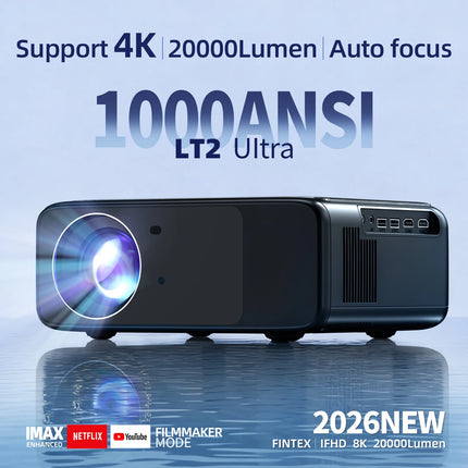 FINTEX LT5 Ultra 25000Lumen Projector Online 8k Full HD 1080P HDR10 Proyector 1500 ANSI Android9.0 ASA3.0 Auto Focus Projectors