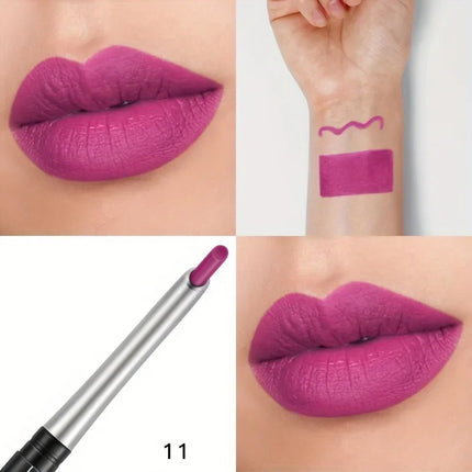 Waterproof Long Lasting Matte Lipliner Pencil Red Contour, Non Stick Cup Tint Lipstick, Moisturizing Lip Makeup