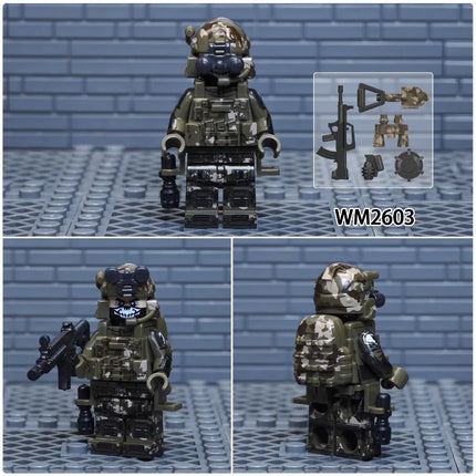 WM6147 WM6168 WM6169 Military Series SWAT Special Forces Building Block Commando Soldier City Police Cap Mini Action Figure Toys