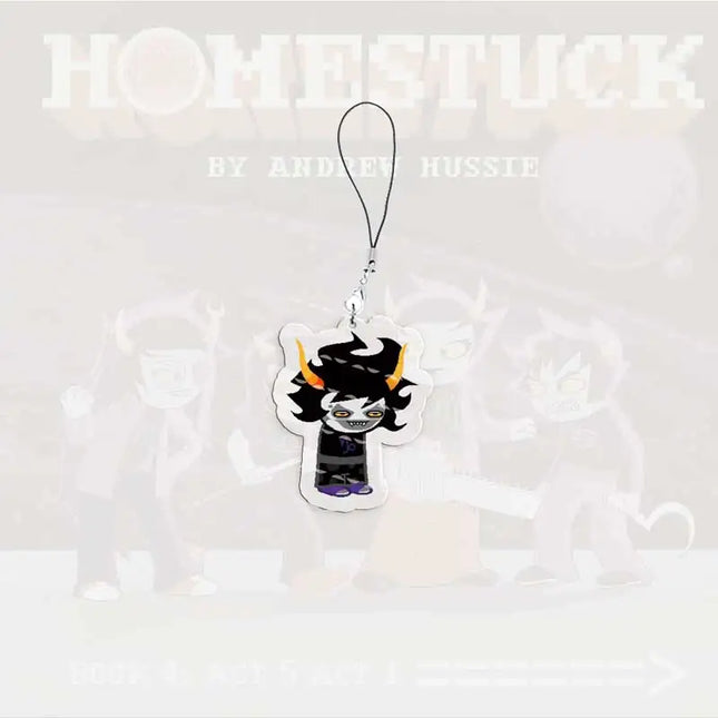 Cute Acrylic Homestuck Mobile Phone Charms Dave Strider John Egbert Karkat Small Pendant Phone Chain Keychain Fans Friends Gifts