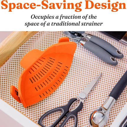 LMETJMA 6 Color Universal Clip on Strainer Adjustable Silicone Strain Pot   Strainer Colander For Pasta Fruit Vegetable JT-007