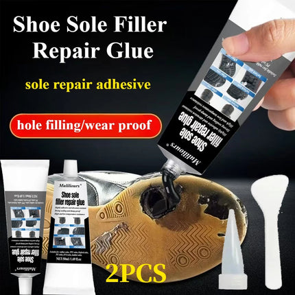 2Pcs Shoe Repair Glue Kit White Black Sole Waterproof Quick Drying Filling Repair Glue Wear-resistant Sealant Crack Repair Agent
