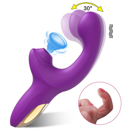 Powerful 20 Speeds Dildo Vibrator Female Clit Sucker Vacuum Clitoris Stimulator Adults Goods Finger Wiggling Sex Toy for Women