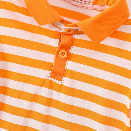 4-Piece Set Summer Boys & Girls Solid Color Short Sleeve T-Shirt Tops Children's Fashion Collar Short Sleeve