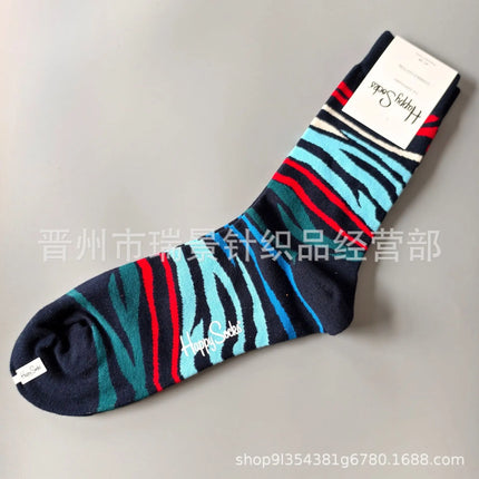High Quality Fashionable Men's Mid-Calf Cotton Socks HappySocks New Arrival Suitable for All Seasons Swedish Design