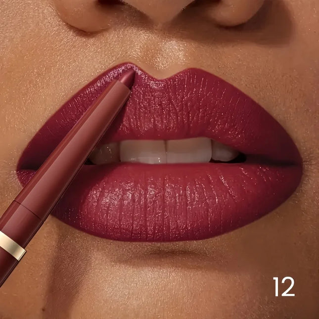 Long-lasting Waterproof Matte Nude Lip Liner - High Pigmentation, Retractable, Smooth Application, Natural Look