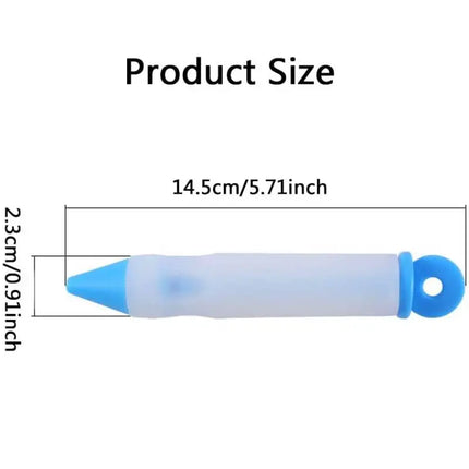 Silicone Food Writing Pen Decorating Pen with 4 Patterns of Icing Piping Pen Tips Cookie Cream Pastry Decorating Pens for Baking