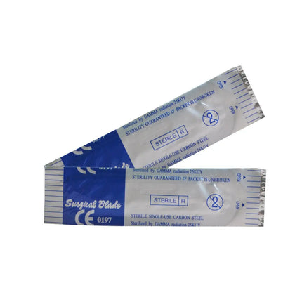 Sterile Surgical Scalpel Blades Individually Packaged, Carbon Steel 11 Extra Point & 23 Stainless Steel, Full Range of Sizes