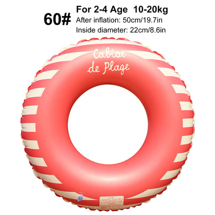 1PC Swimming Pool Floats for Adults, Inflatable Tubes With Simple Stripes, Cute Swim Rings, Floaties Water Toys for Beach