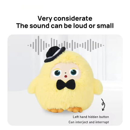 JoPark AI Toy Plush Robot Smart Voice&LED Eyes,Multiple Roles Interactive Companion Tuya App Control, USB Rechargeable E-Pet