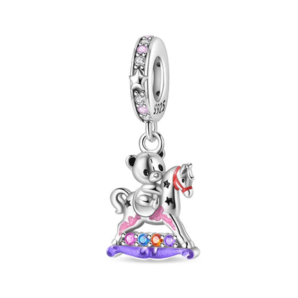Purple Series 925 Sterling Silver Lily of the Valley Rose Mermaid Witch Hat Charm Fit DIY Bracelet Necklace Charming Gifts