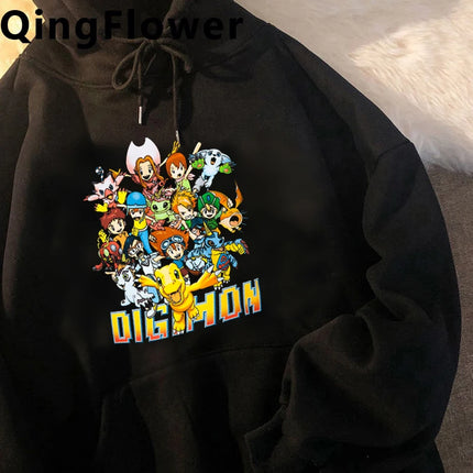 digimon hoodies men long sleeve top graphic y2k aesthetic sweatshirts men Korean style tracksuit