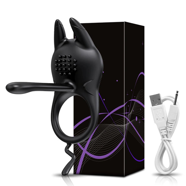 Vibrating Penis Ring for Men Cock Ring Delay Ejaculation Penis Extension Erection Anal Clitoris Stimulation Sex Toy for Couples