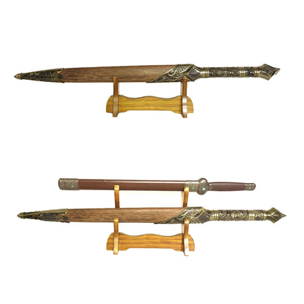 Solid Wood Sword Stand Holder for Samurai Sword Katana Wakizashi Tanto Wizard Wand Table Display Storage Rack Bracket
