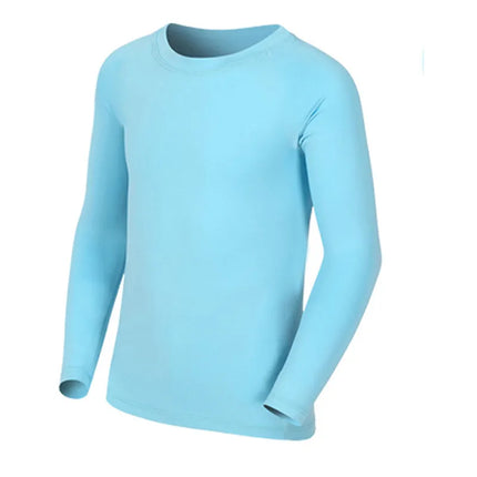 Kids Children Boy Girl Compression Running Long T Shirt Fitness Sport Basketball Football Gym Sportswear Soccer Clothes 25