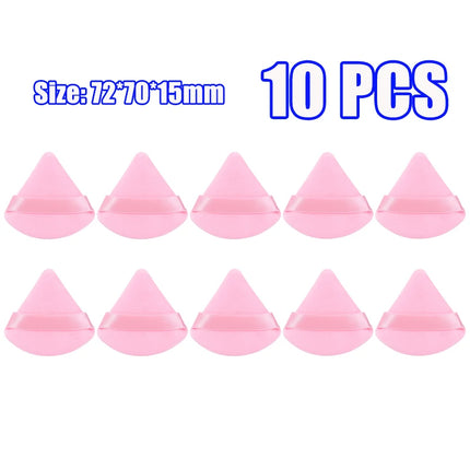 1-60pcs Triangle Velvet Powder Puff Soft Washable Sponge Black Pink Cosmetic Puffs Loose Powder Facial Beauty Makeup Accessories