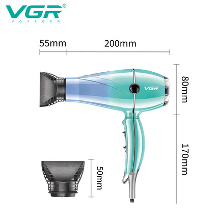 VGR high-power hair dryer 2000-2400W super strong wind duct, dormitory, household negative ion wind wet hair drying machin V-452