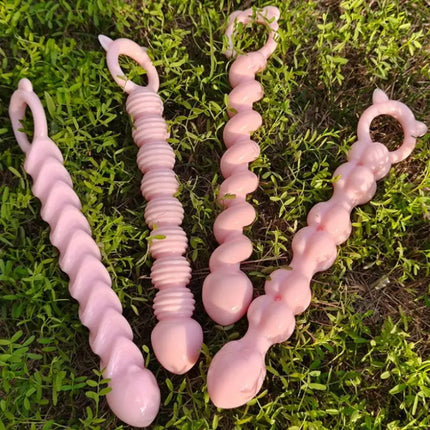 Adult Sex Couple Sexy Anal Dildo Toys New Beads Soft Anal Plug Anus Toys Big Balls Silicone G-Spot Stimulating Butt Plugs