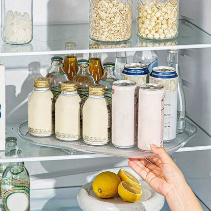 1 Piece Storage Tray 360-Degree Refrigerator Storage Rotating Tray Used for Kitchen Spice Jars and Sundry Storage Turntable