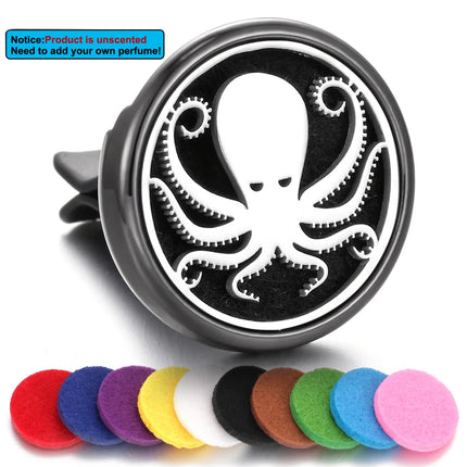 1pc Refillable Car Air Freshener Perfume Diffuser Clip, Auto Air Vent Car Interior Car Aromatherapy Diffuser With 10pcs Pads