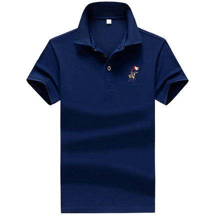 polo shirt men Summer new Men's short-sleeved polo shirt mens embroidery synthetic fiber Fabric youth casual business polo shirt