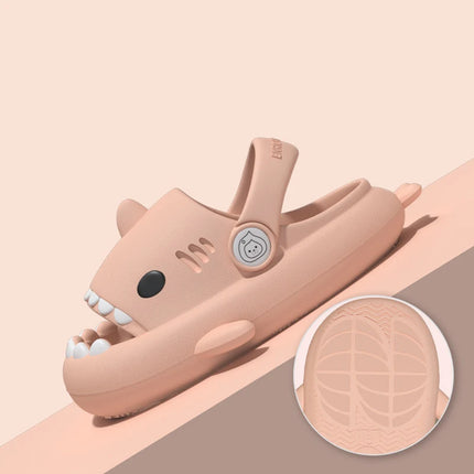 KIDMI Boys Girl Shark Slides Non-Slip Open Toe Cloud Sandals Cute Comfy Cushioned Thick Sole Slippers Cartoon Shower Slippers