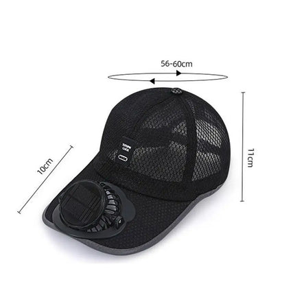 Summer Men Women Fan Baseball Hat Sun Block Baseball Hat with Solar Fan USB Charging Fan Breathable UV Block Outdoor Sunhats ﻿