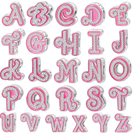 A-Z Alphabet Beads Charms Fit Original 925 Sterling Silver Bracelets Charm 26 Letters Charm for Women Girl DIY Fine Jewelry Gift