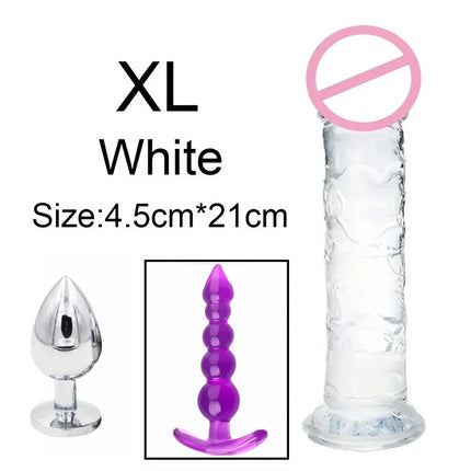 3pcs Anal Black Dildos Male Butt Plug Prostate Massager Stimulator for Women Vagina Big Penis with Suction Cup Adult Sex Toys