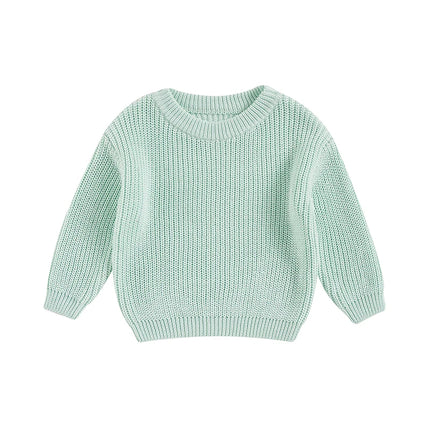 Autumn Baby Girls Boys Sweaters Coat Kids Knitting Pullovers Tops Baby Boys Girls Solid Color Basic Cotton Long Sleeve Sweater
