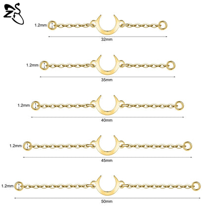 ZS 1 Piece Stainless Steel Nose Chain 32MM-50MM Bridge Piercing Sharp Cone Tassel Dangle Nostril Piercings Jewellery Accessories