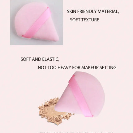 3/8/15/24Pcs Triangle Flocked Beauty Sponge Sets-Soft Fluffy Texture,for Face/Body Powder Puff&Cosmetic Blending Tools Assorted