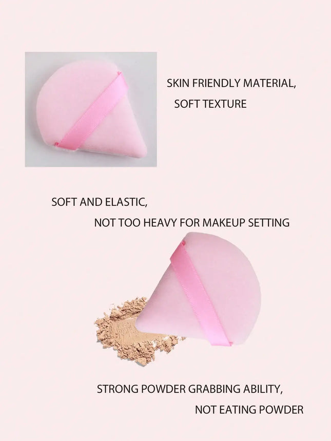 3/8/15/24Pcs Triangle Flocked Beauty Sponge Sets - Soft Fluffy Texture, for Face/Body Powder Puff & Cosmetic Blending Tools Assorted