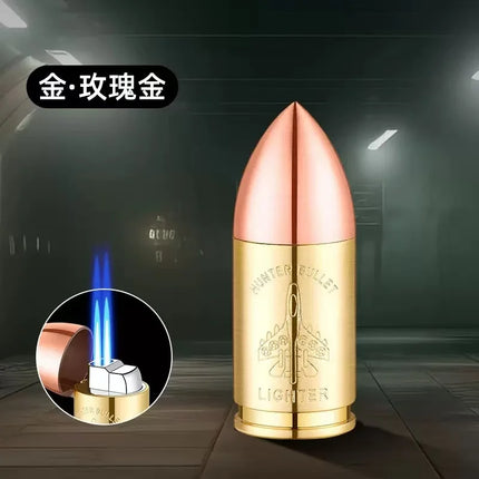 Metal Creative Bullet Sculpture Windproof Double Jet Flame Gas Torch Lighter Decoration Collection Cigar Lighters Gifts For Men