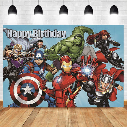 Marvel Superhero Backdrops Custom Banner Avengers Theme Party Kids Birthday Photography Poster Studio Wall Decoration Background