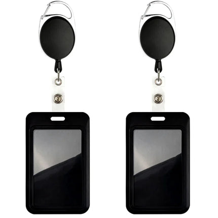 1/2set card holder ID Badge Holder with Heavy Duty Carabiner Reel Clip Set Retractable Vertical Holders Women Men